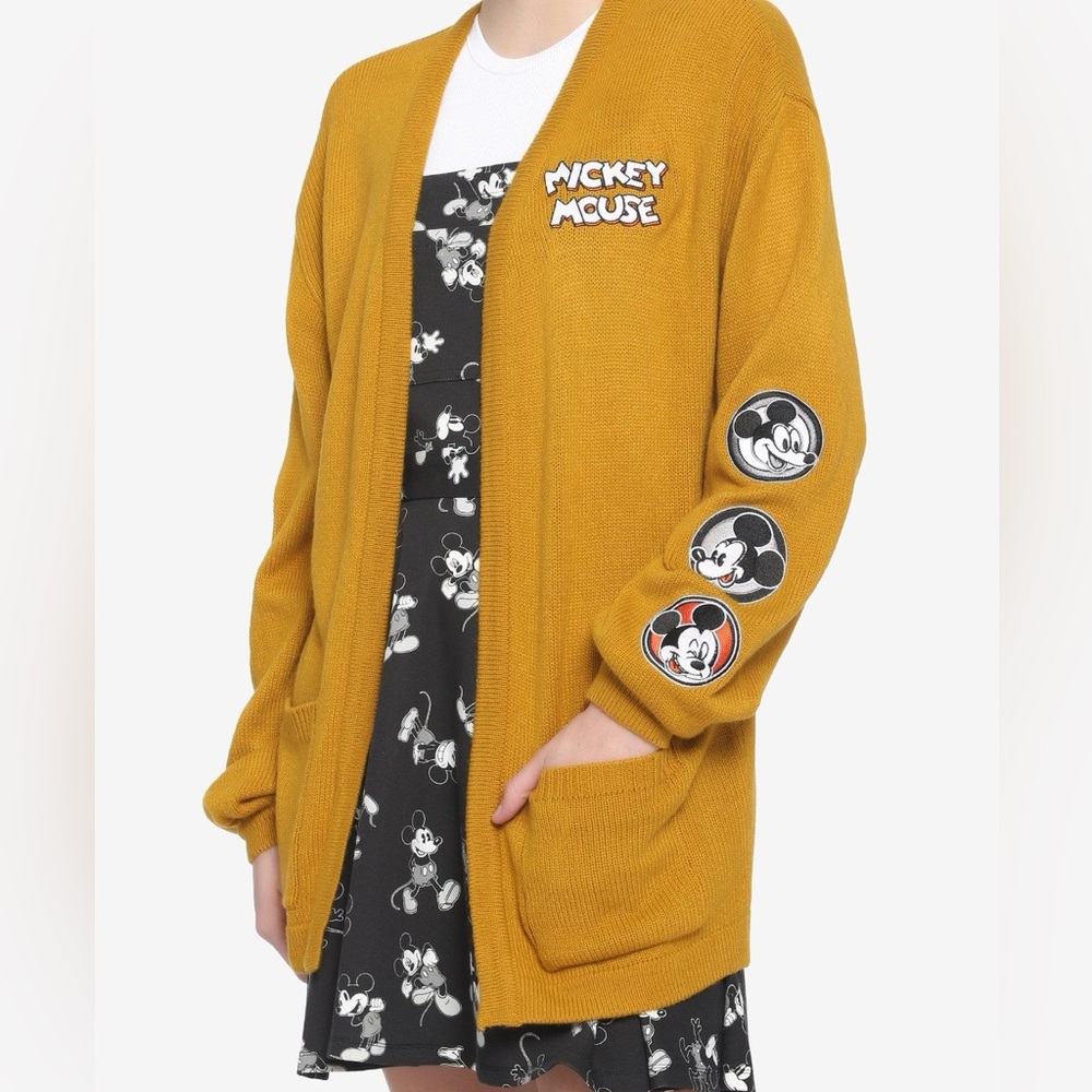 Her Universe Disney Mickey Mouse Mustard Open Cardigan Medium